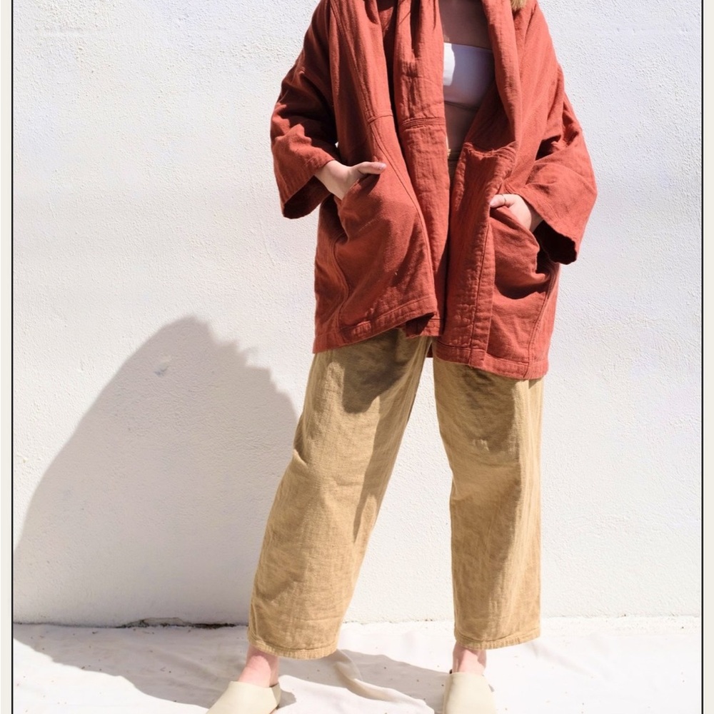 Brick cotton Atelier Delphine Haori Coat